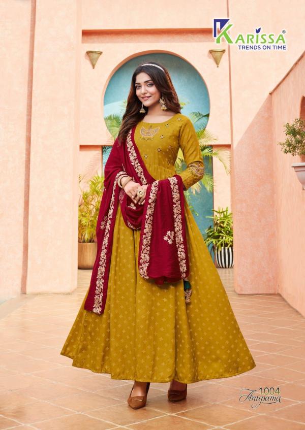 Karissa Anupama Festive Wear Silk Gown With Dupatta Collection